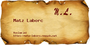 Matz Laborc névjegykártya